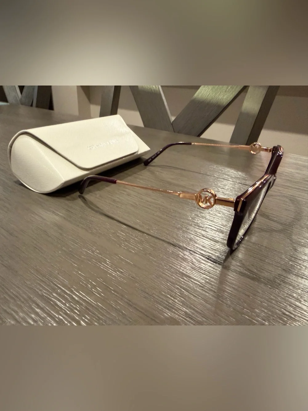 Michael Kors Women's Plum Cat-Eye Glasses frames with Gold Temples